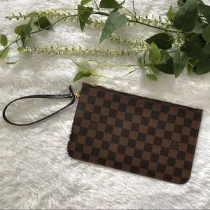 Louis Vuitton Brown Damier Ebene Canvas Wristlet